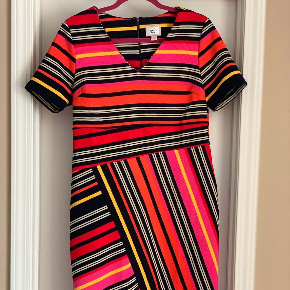 NWOT Eci sheath asymmetrical dress